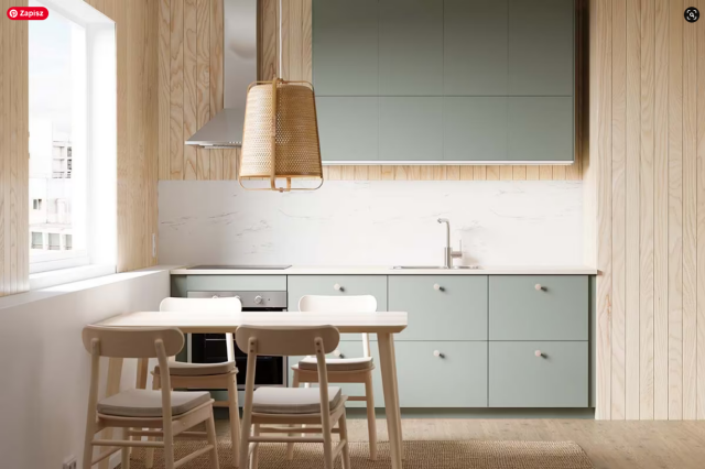 kuchnia w odcieniu jasnej szałwii