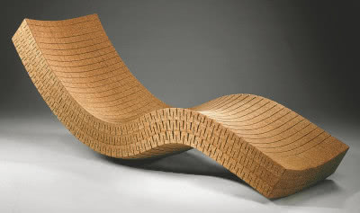Leżanka z tektury i korka, Daniel Michalik Furniture Design