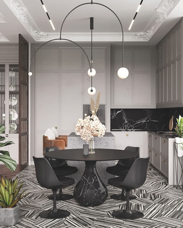 czarny stół do jadalni