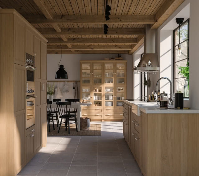 drewniana kuchnia IKEA