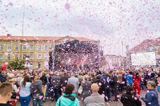 estrada w płatkach róż