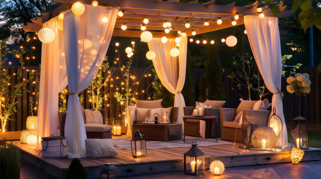 zasłony na tarasie aranżacja