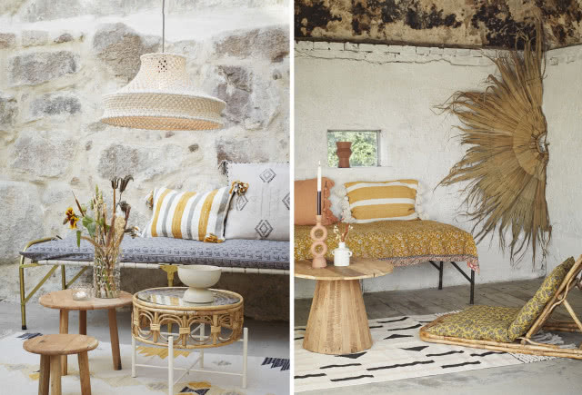 ławki ogrodowe w stylu boho