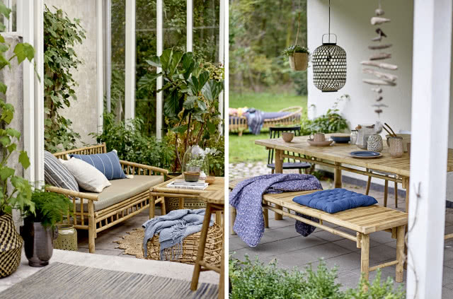 bambusowa ławka ogrodowa