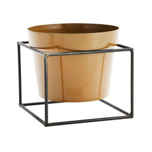 Doniczka ze stojakiem 16x12 cm musztardowa, Sfmeble.pl, 89 zł