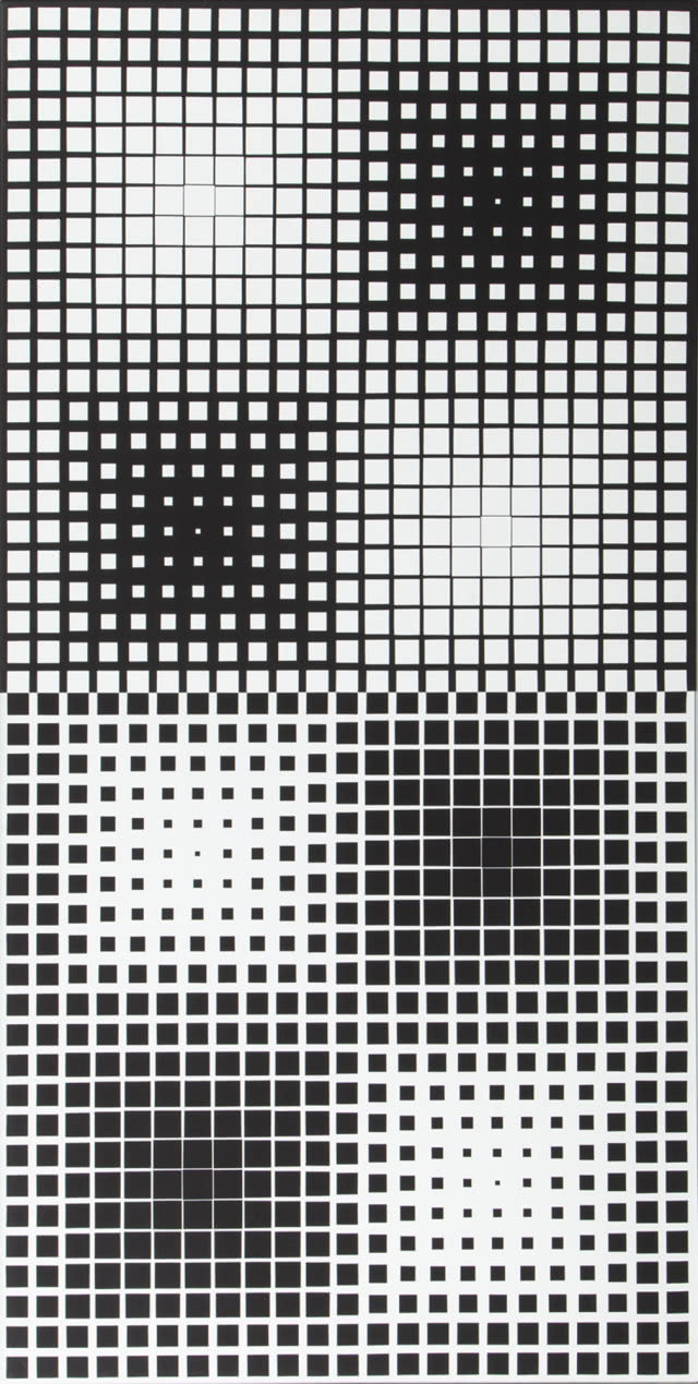 czarno-biała praca Victora Vasarely'ego w DESA Unicum