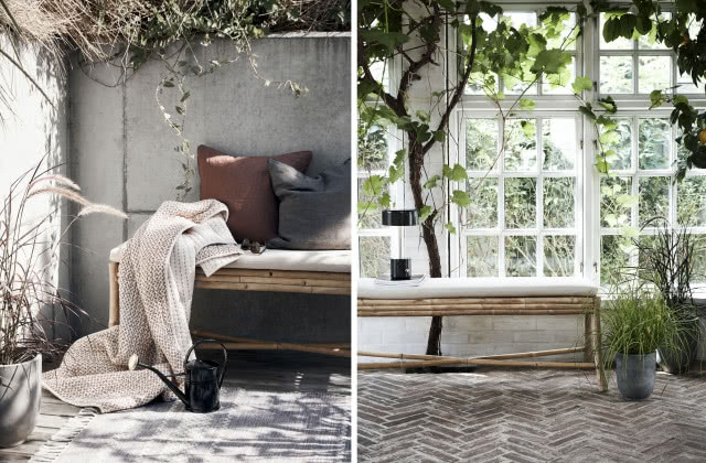 bambusowa ławka ogrodowa