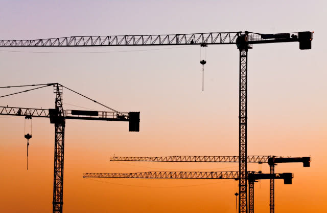 żurawie o zachodzie słońca