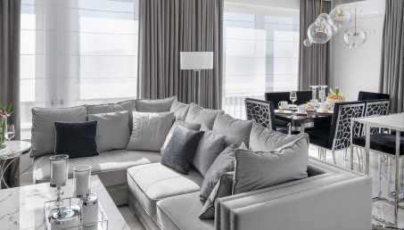 Luksusowe i przytulne wnętrze w stylu glamour