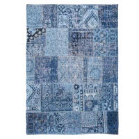Niebieski dywan Patchwork, 170 x 240 cm