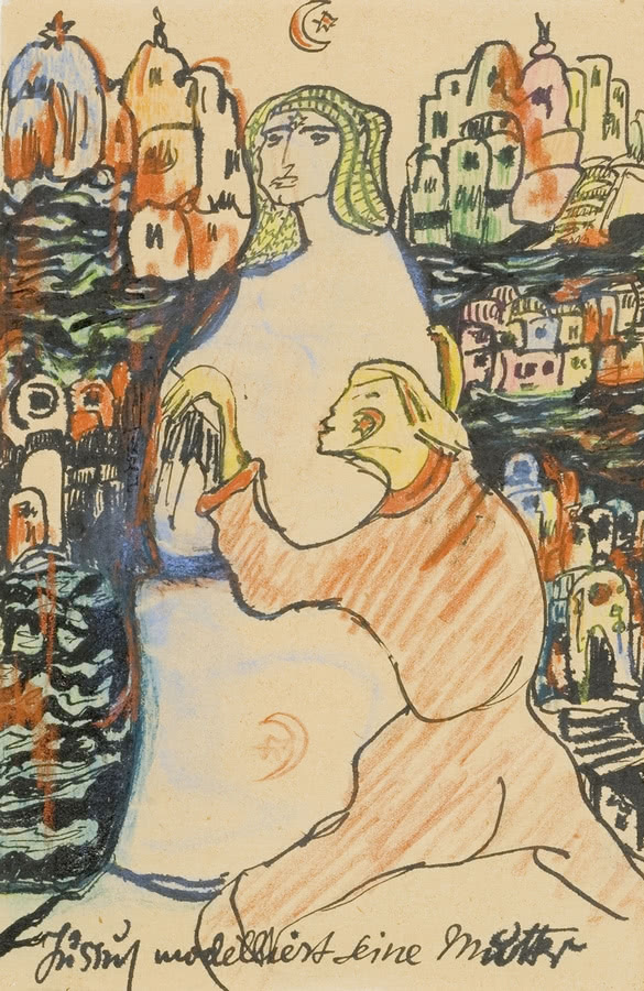 Else Lasker-Schuler, Jussuf modeluje matke, tusz...