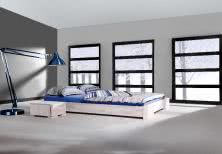 Białe łóżko drewniane Bit 