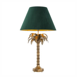 Lampa z liścmi palmy złota