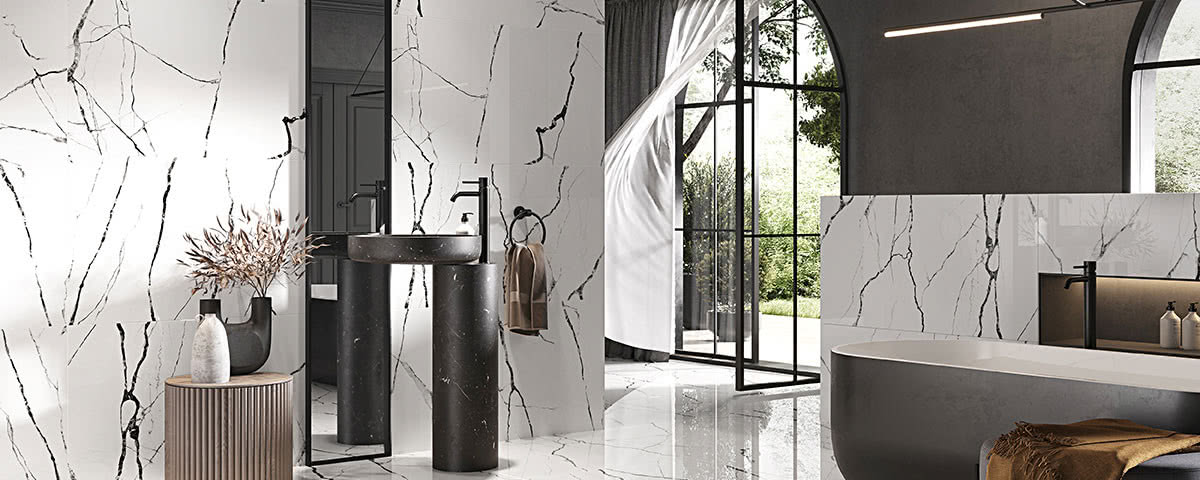 Łazienka z marmurem - pomysły na wyjątkowe wnętrza z płytkami Opoczno