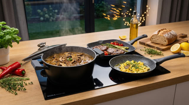 płyta grzewcza, garnek, patelnia, patelnia grillowa