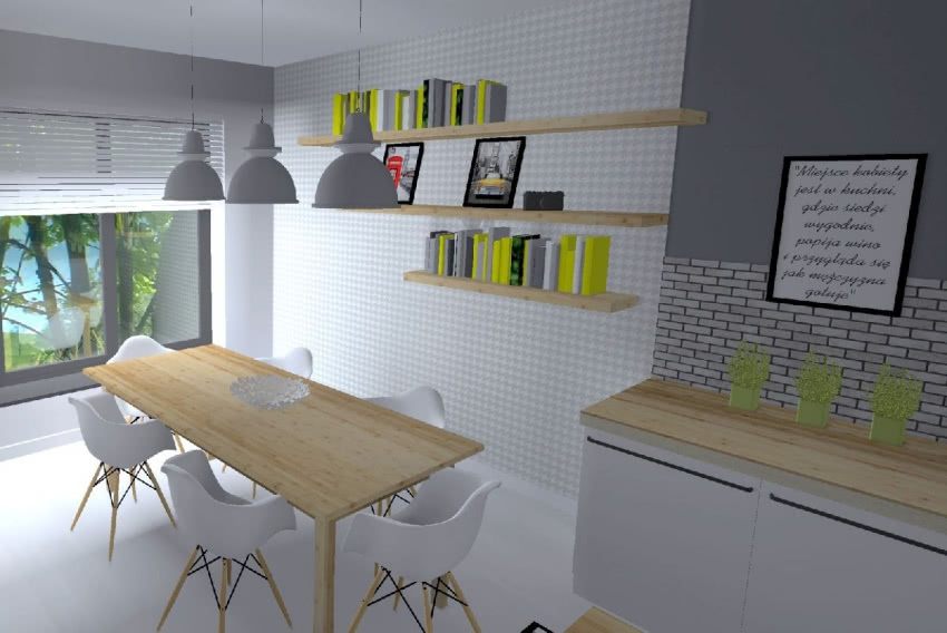 Wizualizacja jadalni - proj. Katarzyna Kłosińska