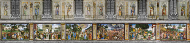 Michał Anioł, fresk oryginalny w Kaplicy Sykstyńskiej, fragment fresku na ścianie 