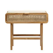 Dwa okrągłe stoliki rattanowe, Madam Stoltz,...