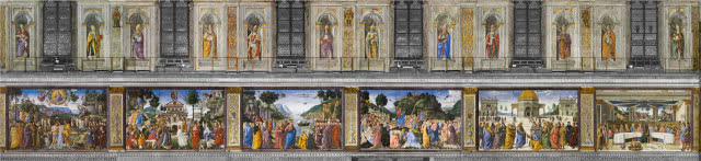 Michał Anioł, fresk oryginalny w Kaplicy Sykstyńskiej, fragment fresku na ścianie 