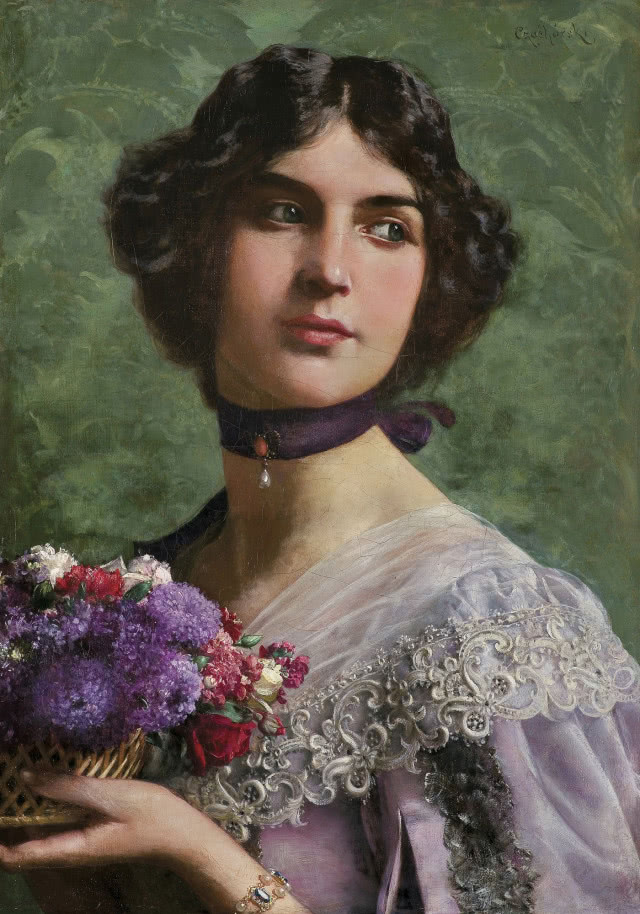 Władysław
Czachórski,
„Dziewczyna
z kwiatami”,
po 1897, olej, płótno,
fot. z archiwum
D.A. Agra-Art