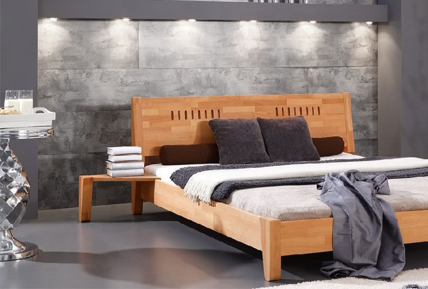 Drewniane łóżko Space - do dużej i małej sypialni