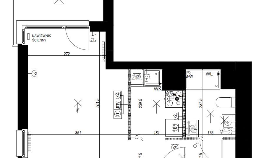 Sypialnia z kawalerce