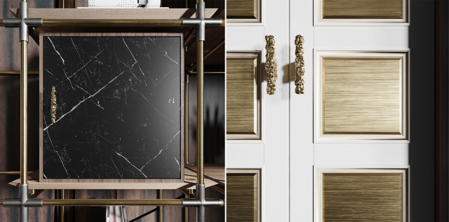 Od lewej: Uchwyt Devon I, Arche (ArtCollection), od 190 zł; Uchwyt Devon II, Arche (ArtCollection), od 190 zł