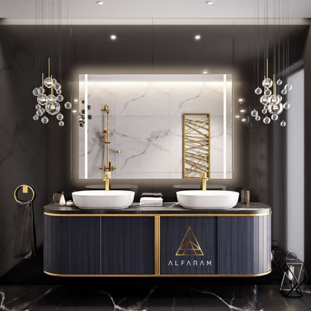 Prostokątne lustro łazienkowe z oświetleniem - FLAWIA LED [fot. Alfaram]