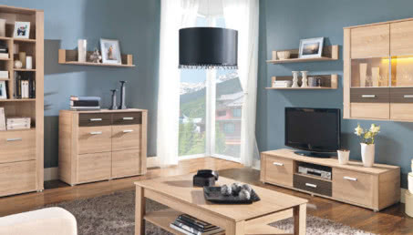 Kolor ścian i sofy do mebli w salonie