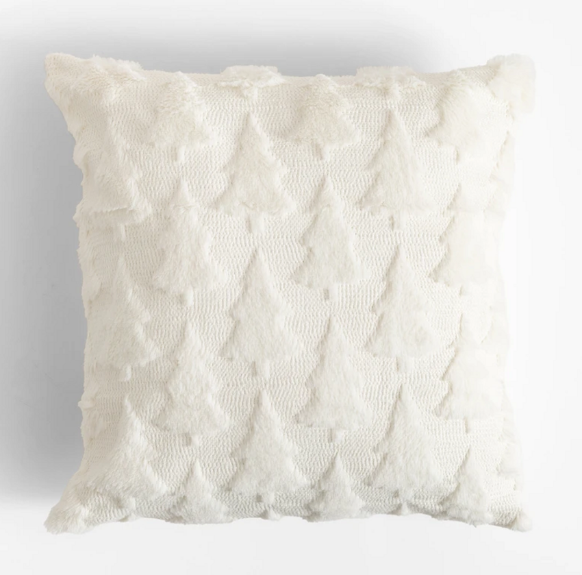 Poszewka dekoracyjna w choinki biała 45x45 cm,...