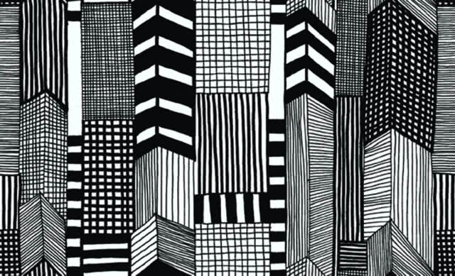 Ruutukaava. Tapeta winylowa na flizelinie, 0,7 m x 10,05 m, powtarzalność wzoru co 42 cm, zmywalna, proj. Maija Louekari, Marimekko, MESMETRIC