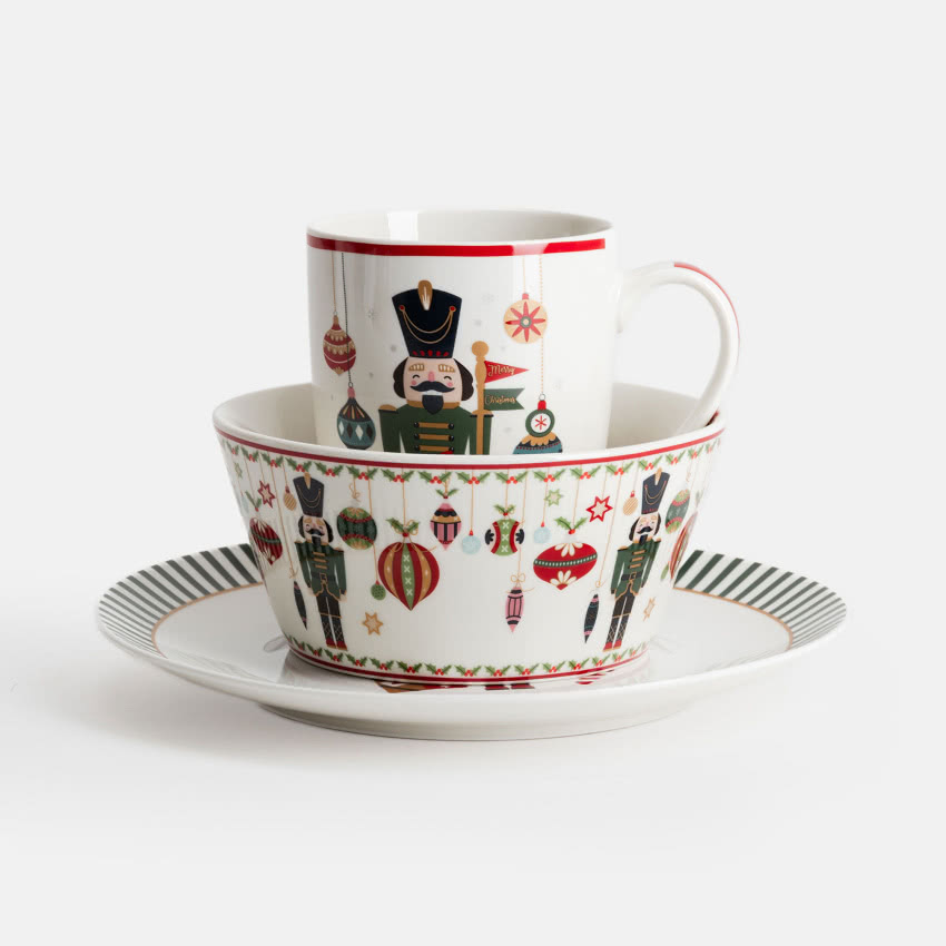 Talerz deserowy porcelanowy dziadek do orzechów,...