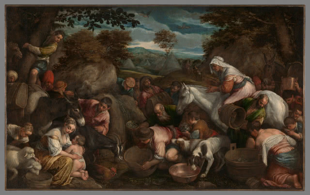 Jacopo dal Ponte zw. Bassano, „Cud wyprowadzenia wody ze skały”, ok. 1569, olej, płótno, 100 x 152,5 cm, nabytek Zamku Królewskiego w Warszawie (2021 r.)