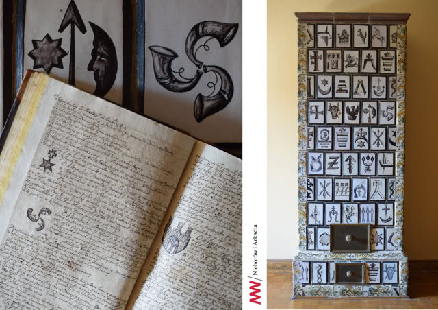 Piecz herbami arystokratycznych rodzin