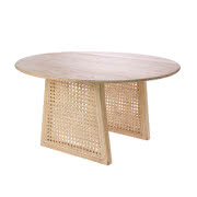 Dwa okrągłe stoliki rattanowe, Madam Stoltz,...