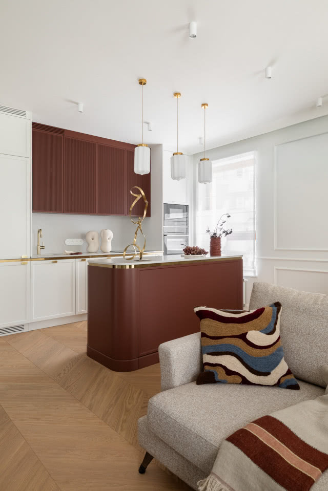 salon otwarty na kuchnię ładna aranżacja