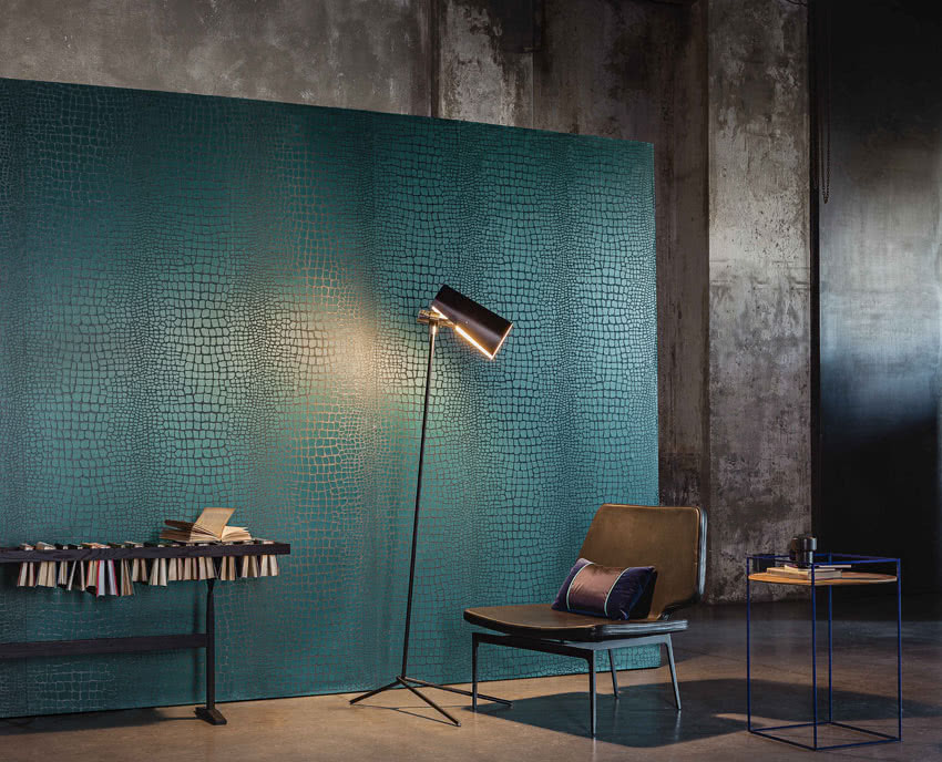 Krokodyla skóra jako motyw dekoracyjny tapety z...