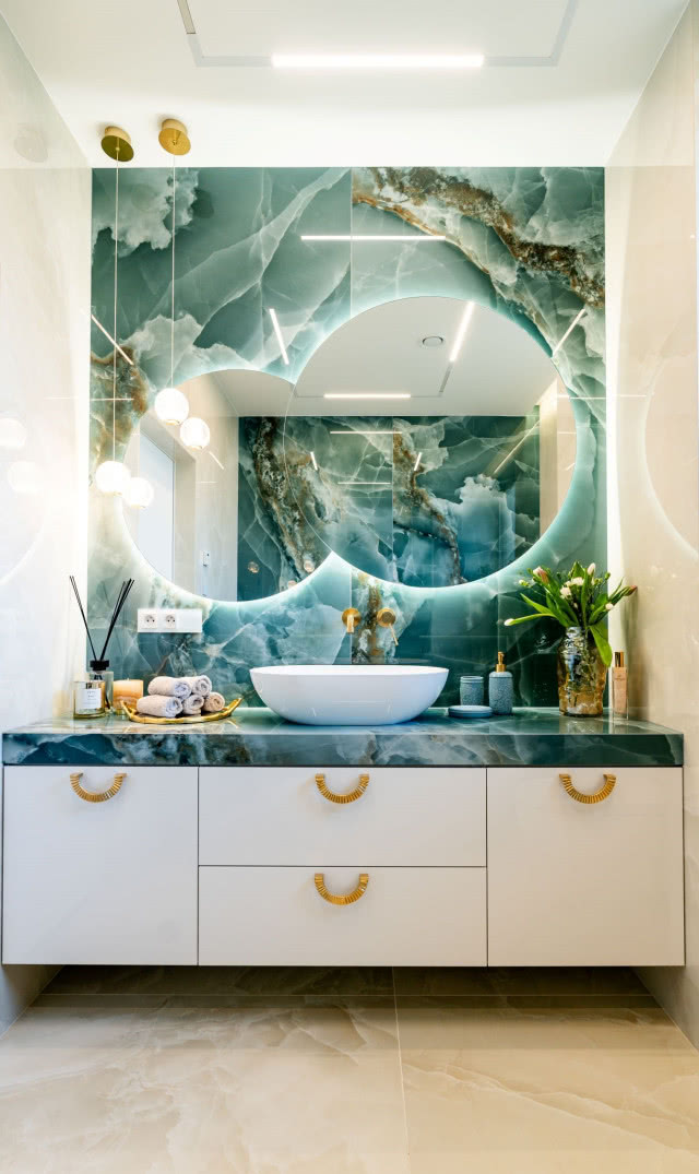 spieki niebieski kolor łazienka