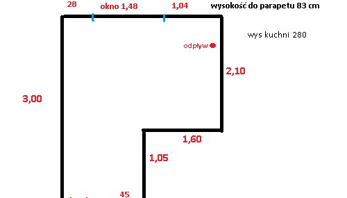 Kuchnia na planie litery L