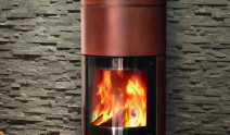 Nowoczesny kominek obrotowy ze stali corten