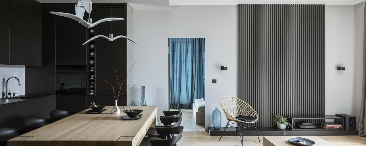 Elegancki apartament cały w czerni