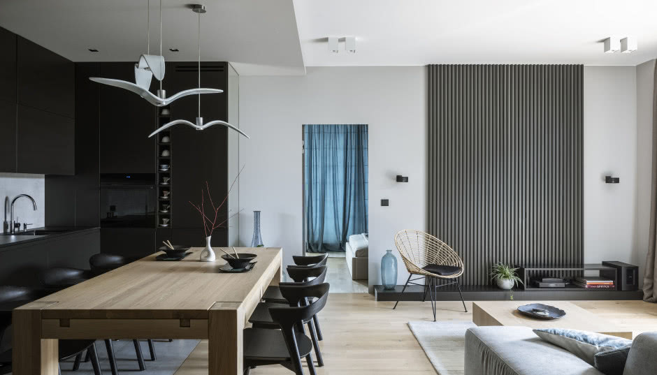 Elegancki apartament cały w czerni