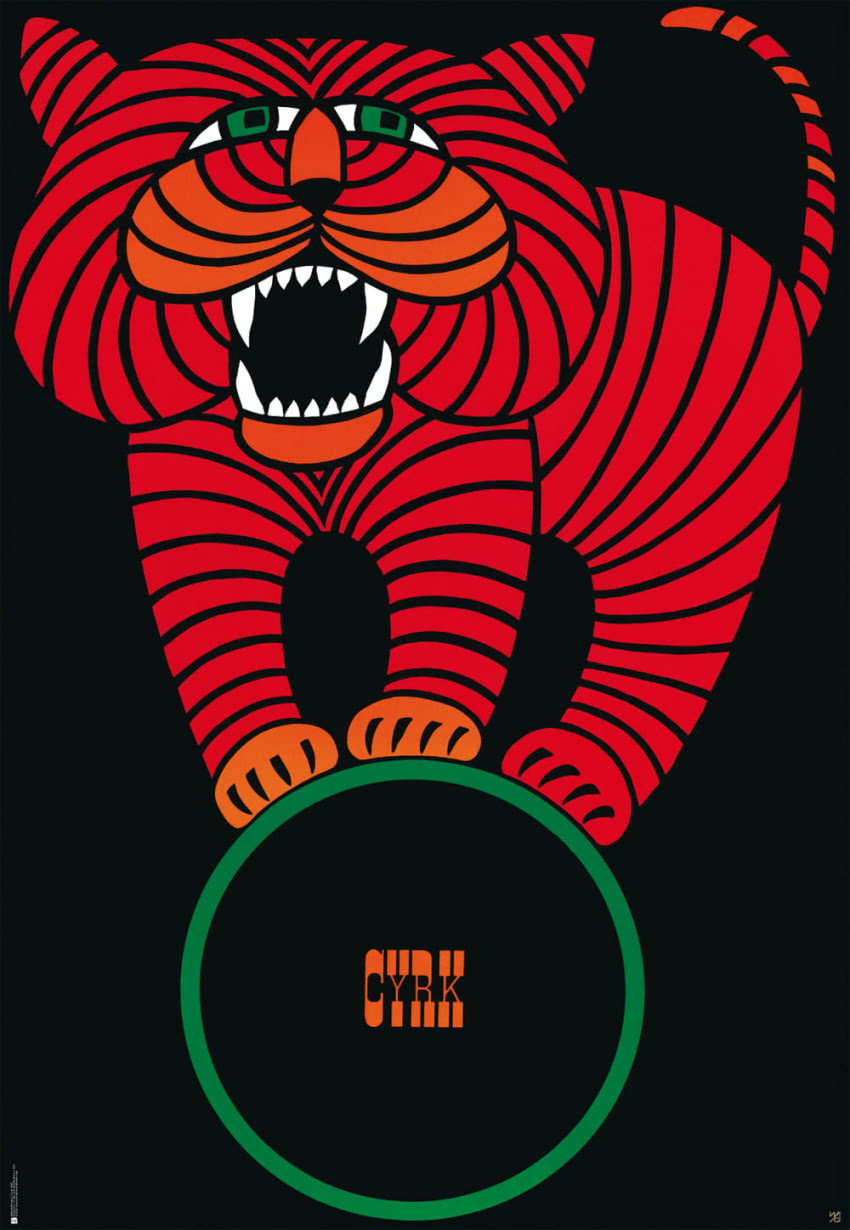 Plakat z serii Cyrk pt. "Tygrys na kole"...