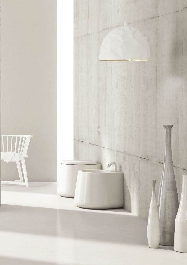 Stojące sedes i bidet z kolekcji Catino.