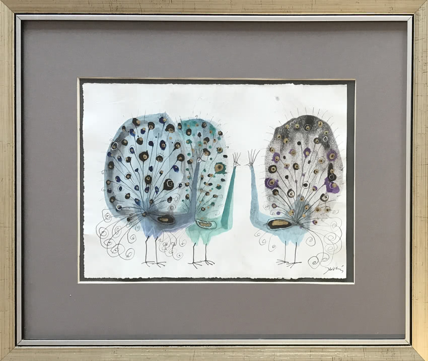 Ilustracja Józefa Wilkonia "Pawie trio" z...