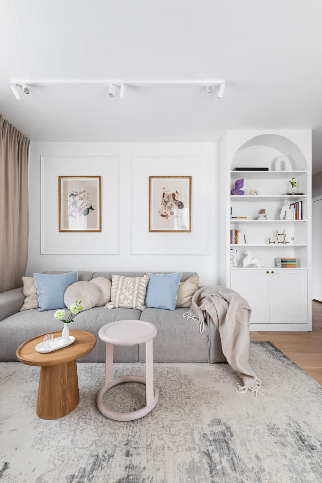 salon w jasnych kolorach