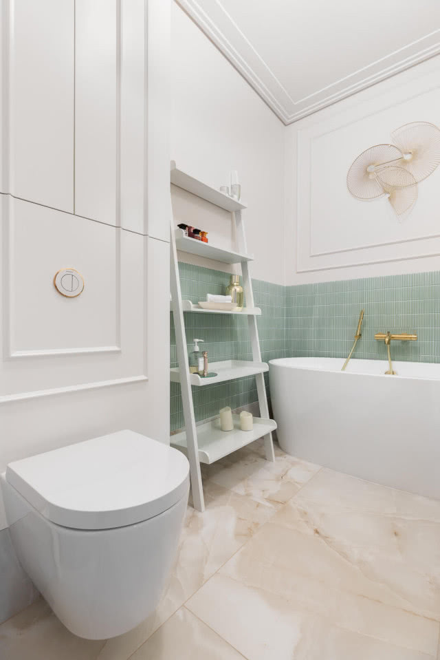 miętowe, stylowe płytki do łazienki