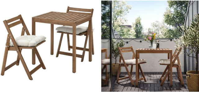 komplet mebli na balkon z IKEA w dobrej cenie