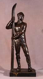 Figura "Narciarz", Niemcy (?), ok. 1930, metal...