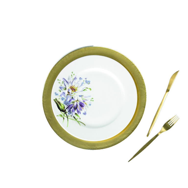 Talerz Nina z dekoracją Wodny Kwiat,
ĆMIELÓW,...